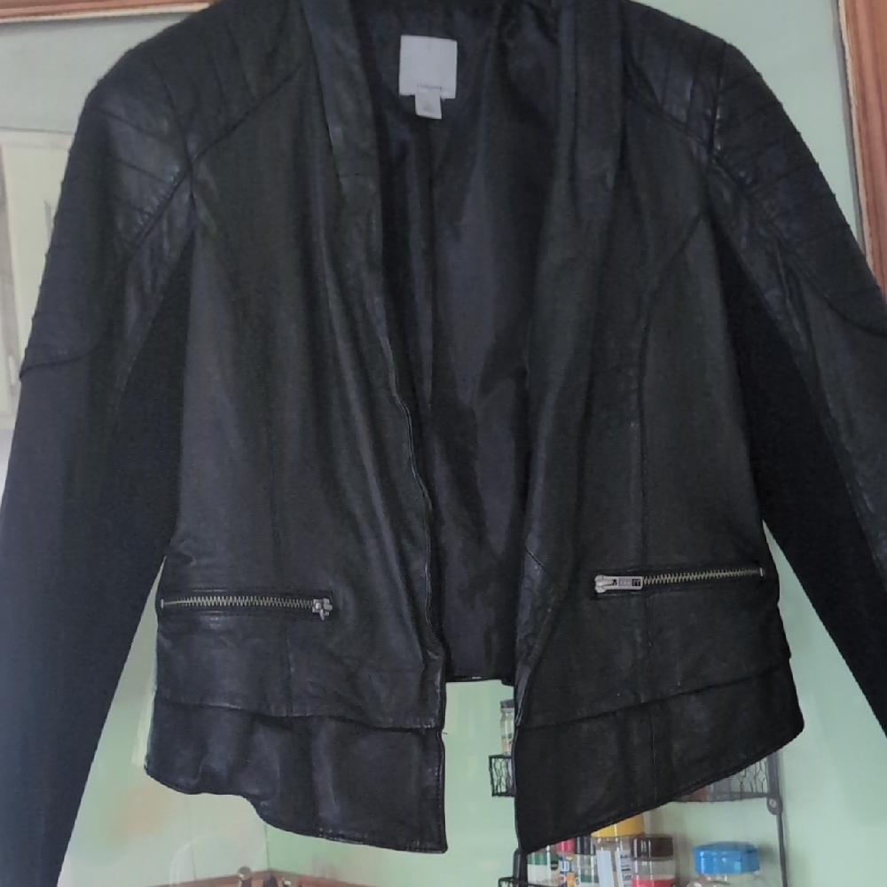 Halogen Women's Black Leather Jacket